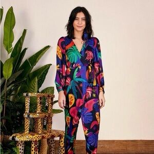 FARM Rio Mystic Jungle Long-sleeved Tropical Jumpsuit